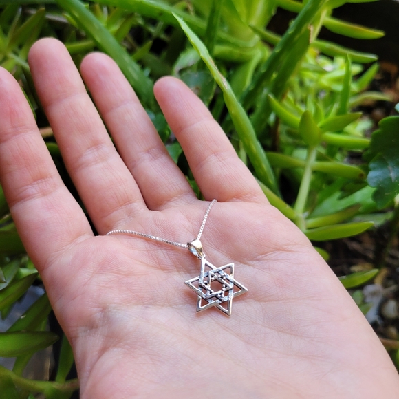 New Solid 925 Sterling Silver Star of David Necklace - Picture 9 of 11
